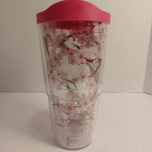Tervis Tumbler 24oz Pink Lid Cherry Blossom Insulated Travel Cup
